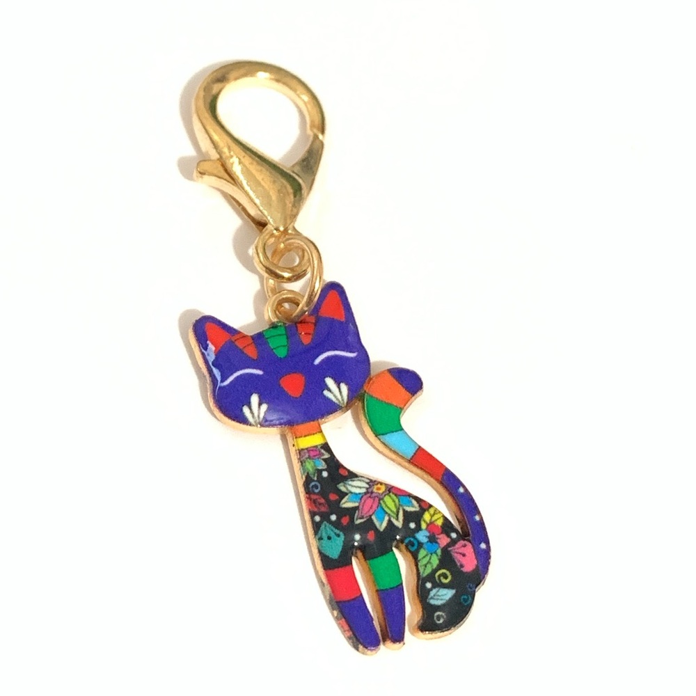 New Colorful Cat Charm Keychain - Picture 3 of 3